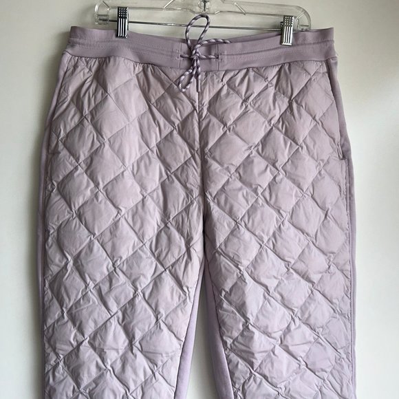 ATHLETA Solstice Apres Ski Down Quilted Shasta Purple Joggers Size 16 ~EUC - Picture 2 of 10
